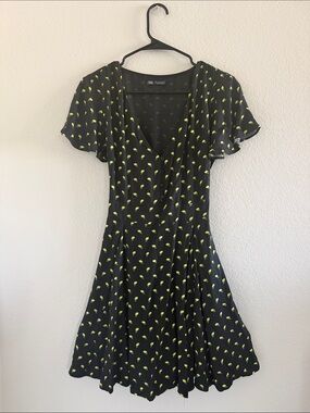 Zara Black Lemon Mini Dress